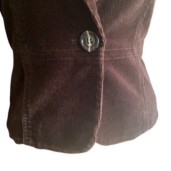 Y2K corduroy floral embroidered dark brown True Meaning blazer jacket - Picture 5 of 16